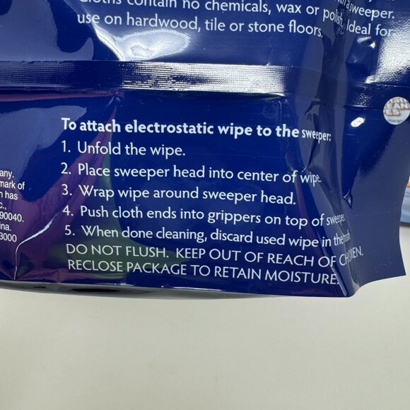Lot 6 Spic & Span Electrostatic Floor Cleaning Wipes 96 Total Dry Floor Wipes - Picture 5 of 6
